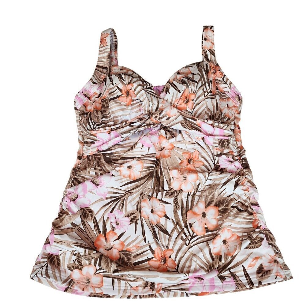 Lands' End size 4 swim tankini tropical flowers swimwear swimsuit